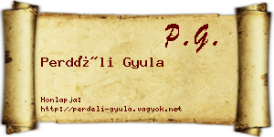 Perdéli Gyula névjegykártya